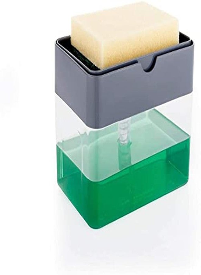 Emergity Liquid Soap Pump Dispenser for Kitchen Sink | Utensil Cleaning Sponge Holder (Multicolour) - Image 2