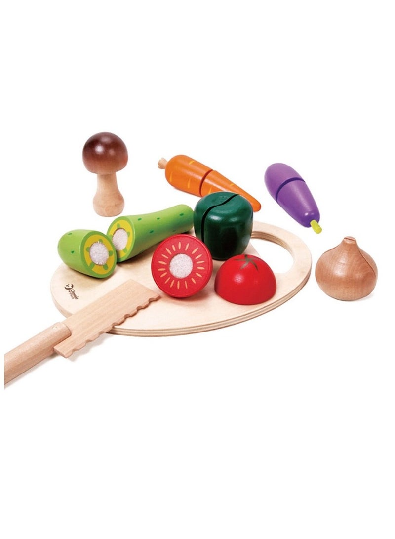Classic World Cutting Vegetable Set - Wooden Pretend Play Food Toy for Kids, Role-Playing, Cutting and Slicing, Gift for Children, Play Food Set - Image 4