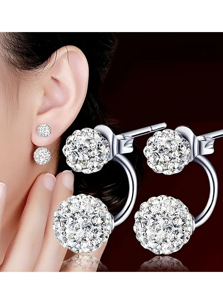 Home Clearance Sale Elegant Double Ball Sparkle Stud Earrings - Fashionable Double Ball Sparkle Earrings, The First Choice For Women's Daily And Holiday Wear  - Image 1