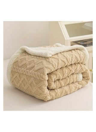 Jacquard Sherpa Blanket Super King Size Faux Fur Bed Blanket 220x240cm Flannel Fleece Reversible Blanket Double Size Warm and Plush Throw Blanket Beige - pzsku/ZFBEAA55968EB414716F5Z/45/1746199493/efdd8868-fde0-4ecf-ab72-0dc9da1b5f60