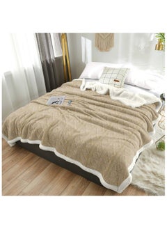 Jacquard Sherpa Blanket Super King Size Faux Fur Bed Blanket 220x240cm Flannel Fleece Reversible Blanket Double Size Warm and Plush Throw Blanket Beige - pzsku/ZFBEAA55968EB414716F5Z/45/_/1723530095/474fce77-6758-42b6-87d4-77f0c0621b06