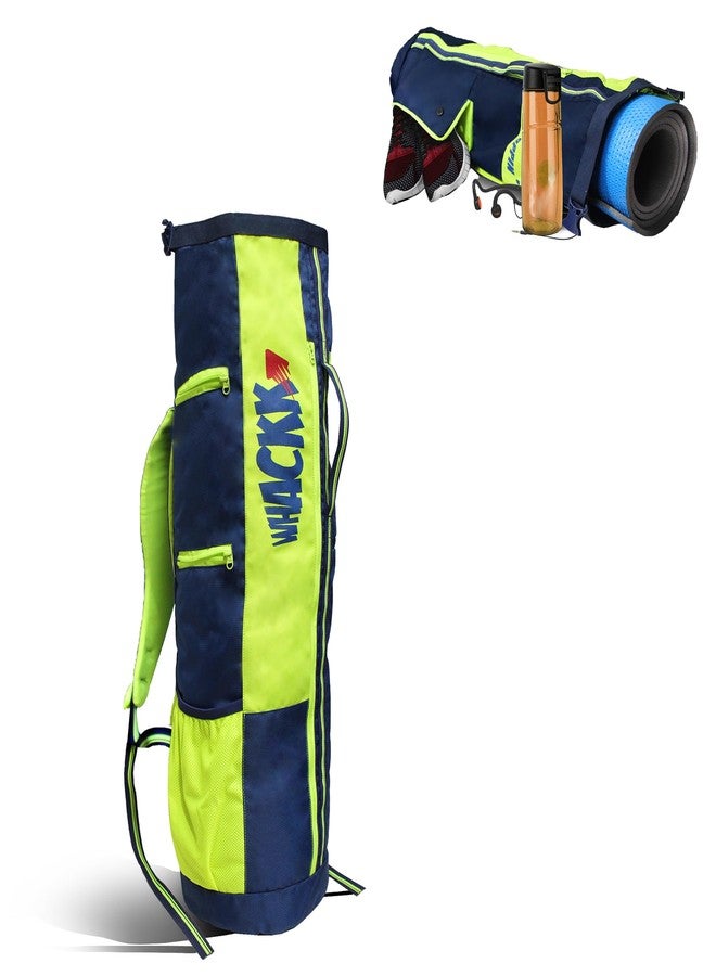 WHACKK Brute Unisex Yoga Aerobics Gym Mat Bags Air Ventilated Pocket for Shoes, Front & Top Open, Carry Way with 3-Way Options i.e. Backpack, Holdable or with a Loop (Navy Blue) - Image 1