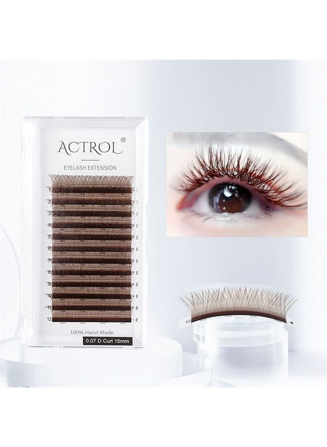 ACTROL YY Eyelashes Extension Lashes Brown C Curl 0.07mm 8-15mm Mixed Lash Volume Extension Easy Fans Y Shaped Premade Soft Eyelashes Supply - Image 4
