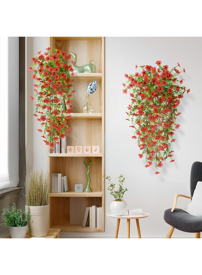 قطعتان من الزهور الاصطناعية الخريفية لتزيين الحدائق الخارجية في فصل الخريف، زهور معلقة صناعية، ديكور خريفي خارجي - Image 4