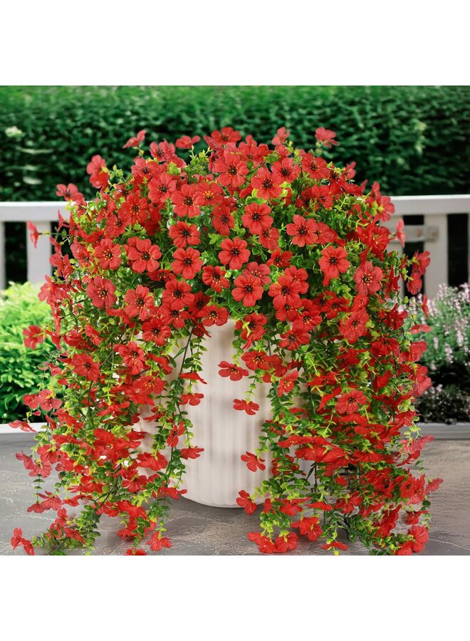 قطعتان من الزهور الاصطناعية الخريفية لتزيين الحدائق الخارجية في فصل الخريف، زهور معلقة صناعية، ديكور خريفي خارجي - Image 1