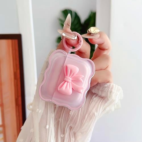 OTOPO Cute AirPods 4 Clear Case, Girly 3D Bow Design Soft TPU Protective Shockproof Kawaii Apple iPod 4th Generation Cover with Cleaner Kit & Keychain Girls Women - Image 3