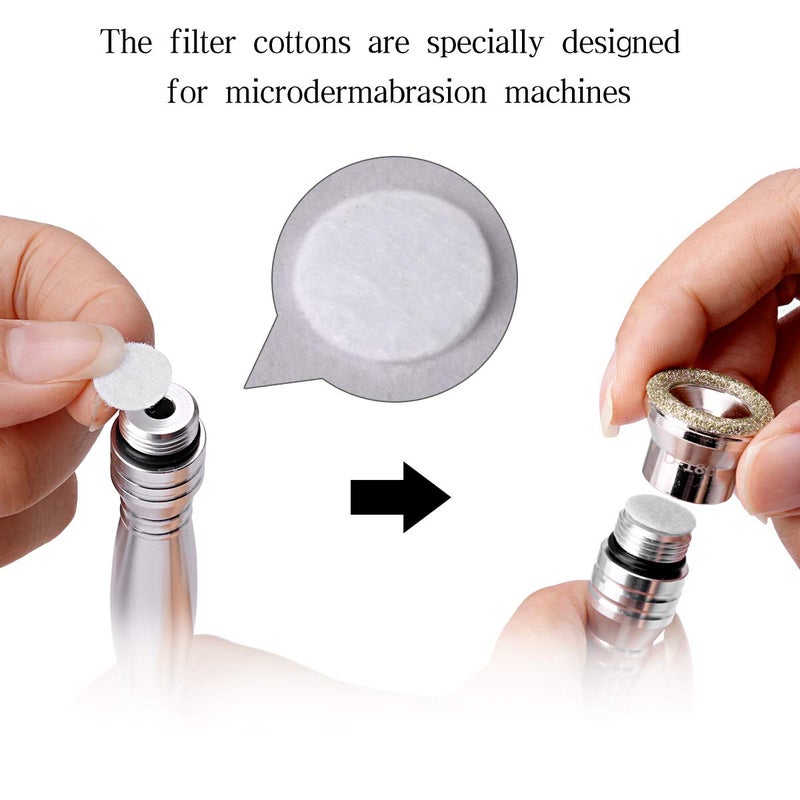TopDirect 200 Pcs Microdermabrasion Cotton Filters, TopDirect Replacement 10 mm Diamond Dermabrasion Filters Facial Vacuum Filters Accesories Sponge Filter for Suction Microdermabrasion Machine White  - Image 5