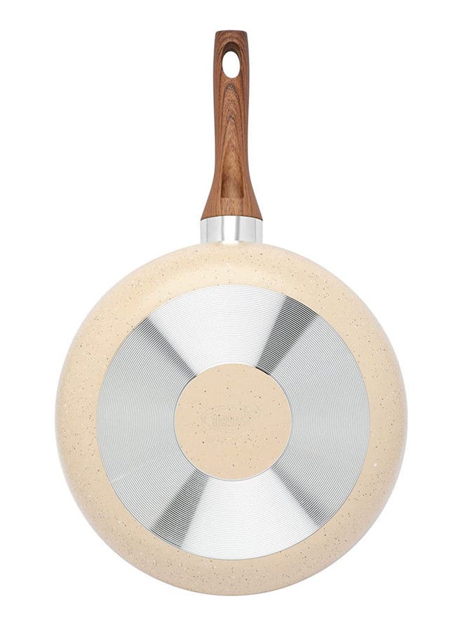 Non-Stick Aluminum Deep Fry Pan With Glass Lid With Soft Touch Wood Handle Beige/Brown - pzsku/ZFBEACC8591665A17FC3CZ/45/_/1685456402/b581b917-c6bf-467d-9af2-cea74300a389