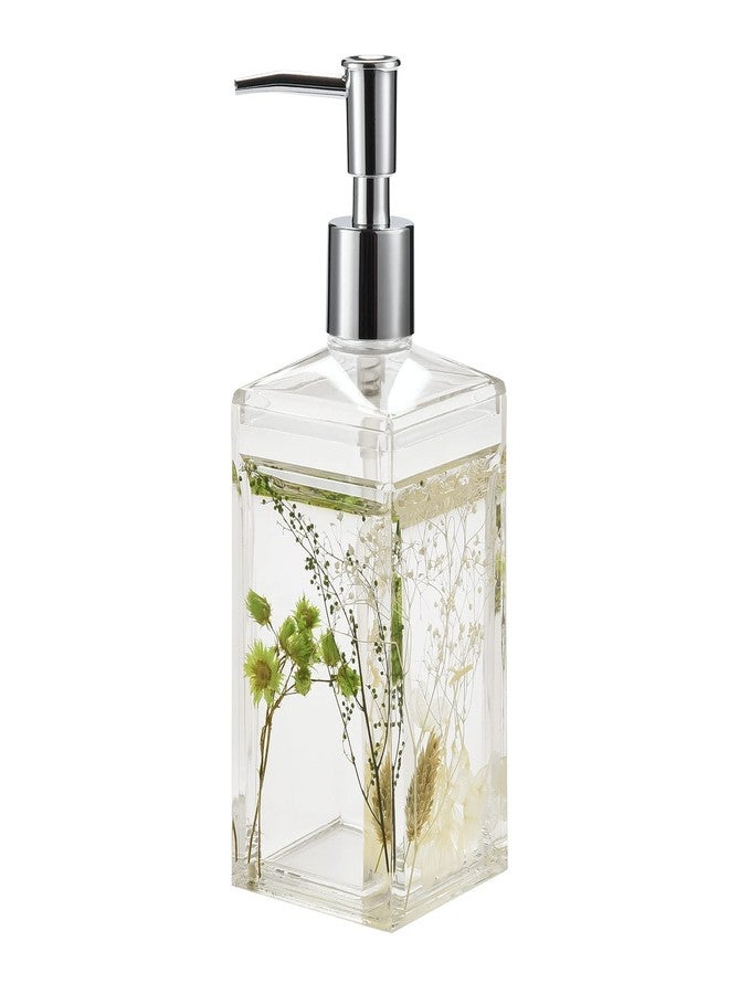 Locco Decor 4 Piece Acrylic Liquid 4D Floating Motion Bathroom Vanity Accessory Set Garden Botanic Green Plants Toothbrush Holder, Tumbler, Soap Dispenser, Soap Dish - Image 5