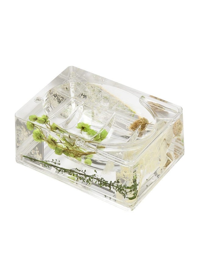 Locco Decor 4 Piece Acrylic Liquid 4D Floating Motion Bathroom Vanity Accessory Set Garden Botanic Green Plants Toothbrush Holder, Tumbler, Soap Dispenser, Soap Dish - Image 4