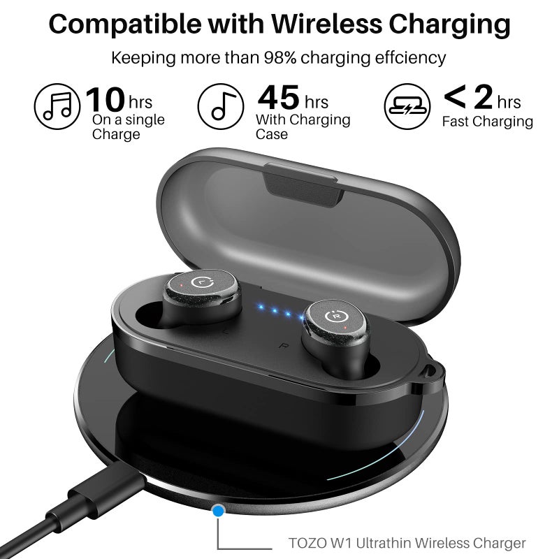 TOZO T10 (Classic Edition) Bluetooth 5.3 Wireless Earbuds with Wireless Charging Case IPX8 Waterproof Stereo Headphones in Ear Built in Mic Headset Premium Sound with Deep Bass, 32 Preset EQs via APP - Image 5