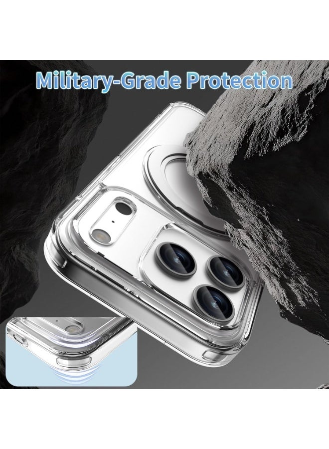 Transparent Magnetic Case for iPhone 17 Pro Max - Slim Shockproof Cover with 360° Ring Stand & MagSafe Support - Image 5
