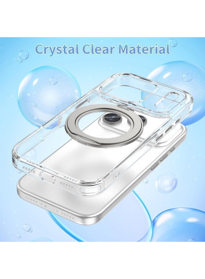 Transparent Magnetic Case for iPhone 17 Pro Max - Slim Shockproof Cover with 360° Ring Stand & MagSafe Support - Image 4