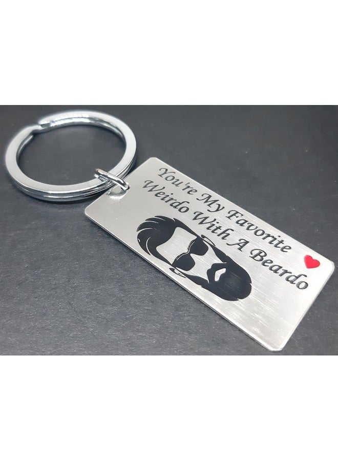 Aura Funny Romantic Valentines Birthday Gift Keyring Keychain For Husband Boyfriend Brother Men Boys With Beard Stainless Steel Silver Keychain - Image 5