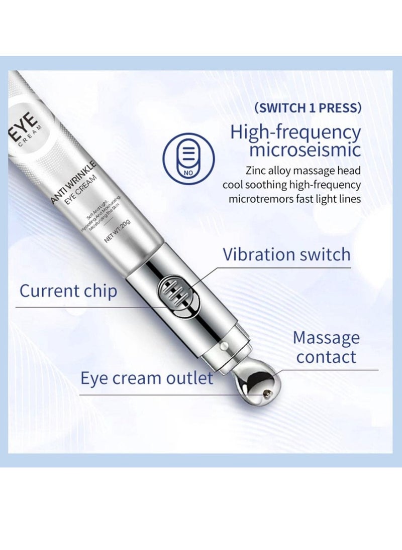 OCHEAL - Anti Wrinkle Eye Cream for Dark Circles and Puffiness Reduce Fine Lines and Wrinkles with Electric Applicator  Anti Aging Line Smoothing Skin Care Treatment Daily Wrinkle Cream 20g - Image 1