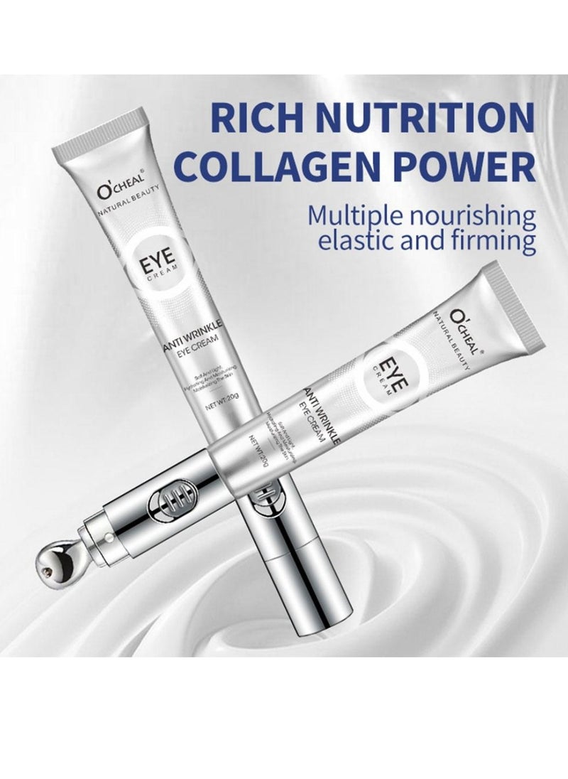 OCHEAL - Anti Wrinkle Eye Cream for Dark Circles and Puffiness Reduce Fine Lines and Wrinkles with Electric Applicator  Anti Aging Line Smoothing Skin Care Treatment Daily Wrinkle Cream 20g - Image 1