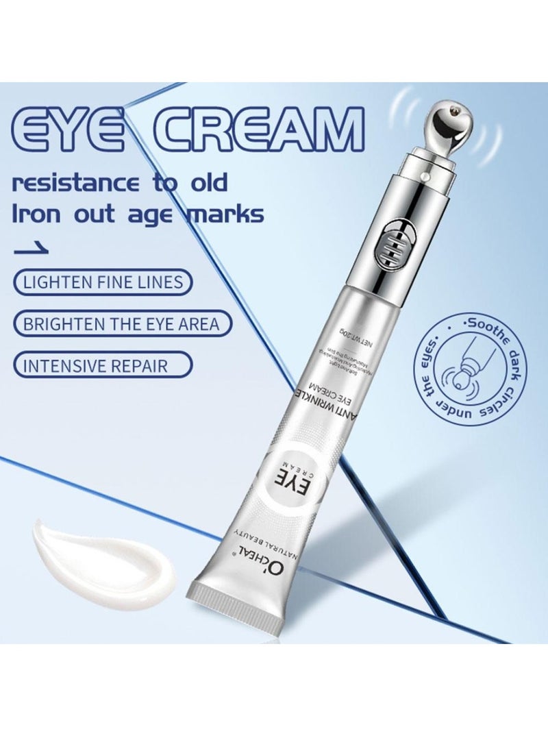 OCHEAL - Anti Wrinkle Eye Cream for Dark Circles and Puffiness Reduce Fine Lines and Wrinkles with Electric Applicator  Anti Aging Line Smoothing Skin Care Treatment Daily Wrinkle Cream 20g - Image 1