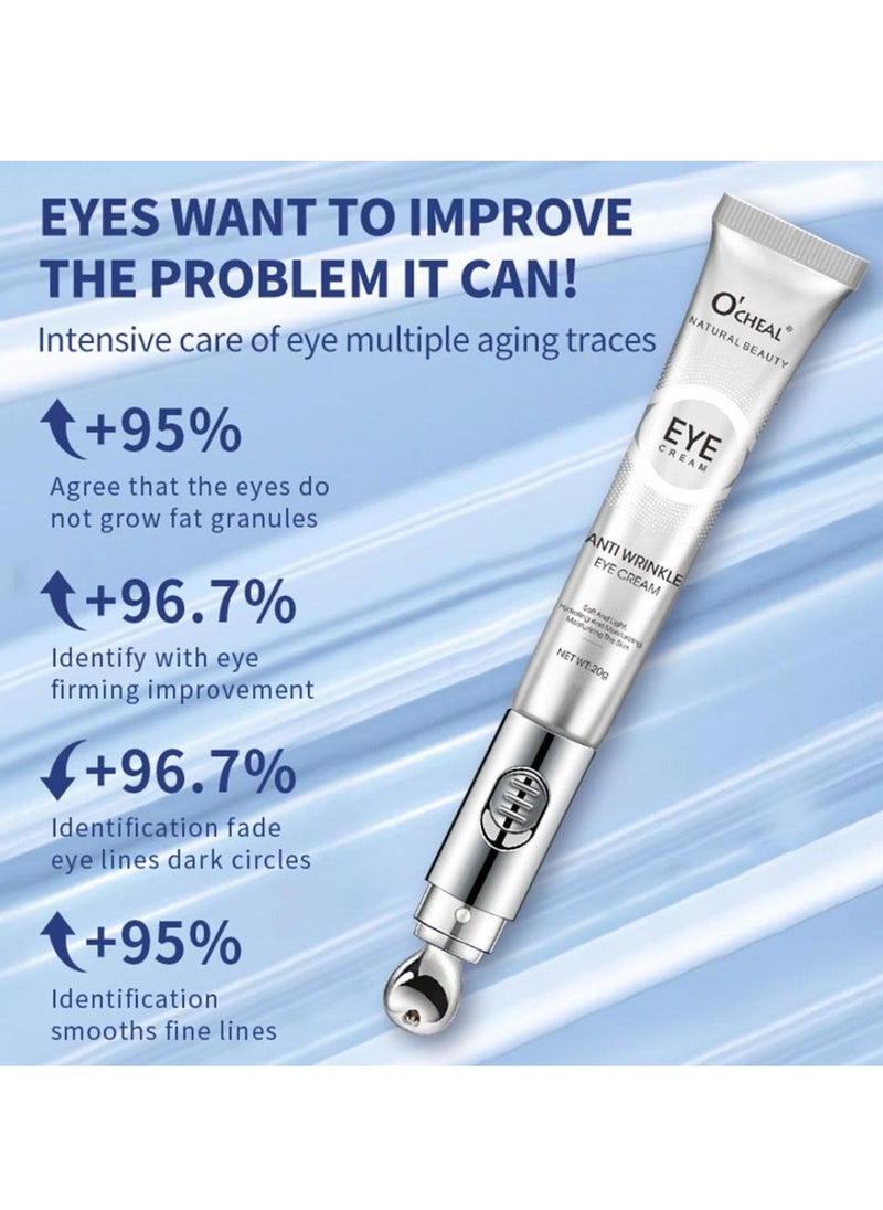 OCHEAL - Anti Wrinkle Eye Cream for Dark Circles and Puffiness Reduce Fine Lines and Wrinkles with Electric Applicator  Anti Aging Line Smoothing Skin Care Treatment Daily Wrinkle Cream 20g - Image 1
