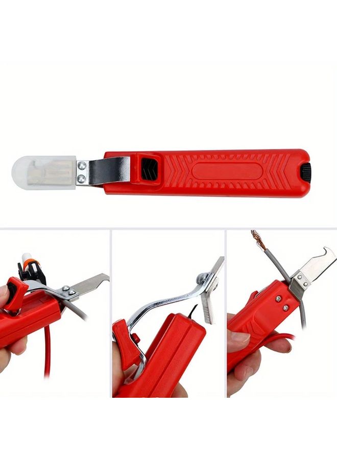 Red Adjustable Wire Stripper 8 28mm Cable Stripping Knife PVC Rubber Handle Insulation Tool DIY - Image 4