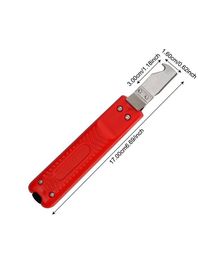 Red Adjustable Wire Stripper 8 28mm Cable Stripping Knife PVC Rubber Handle Insulation Tool DIY - Image 2