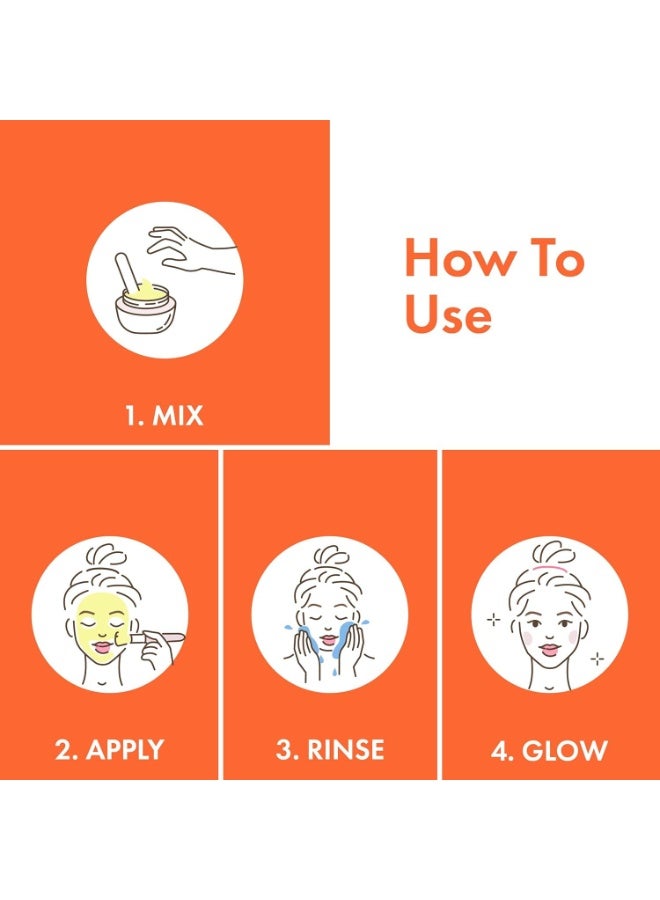 Good Vibes Ubtan 100% Pure Insta Glow Powder, 150 g | Detoxifying Cleansing Brightening Face Pack Powder For All Skin Types | With Turmeric, Saffron, Gram Flour | No Parabens, Sulphates & Mineral Oil - Image 4
