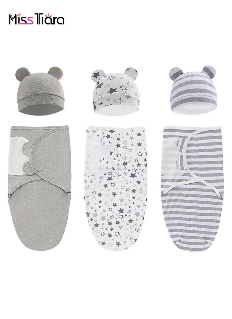 MissTiara 3 Pack Baby Swaddle Blanket Wrap for Newborn Boy & Girl, 100% Cotton Infant Adjustable Swaddling Sleep Sack, Super Soft Nursery Swaddling Blankets  - Image 1