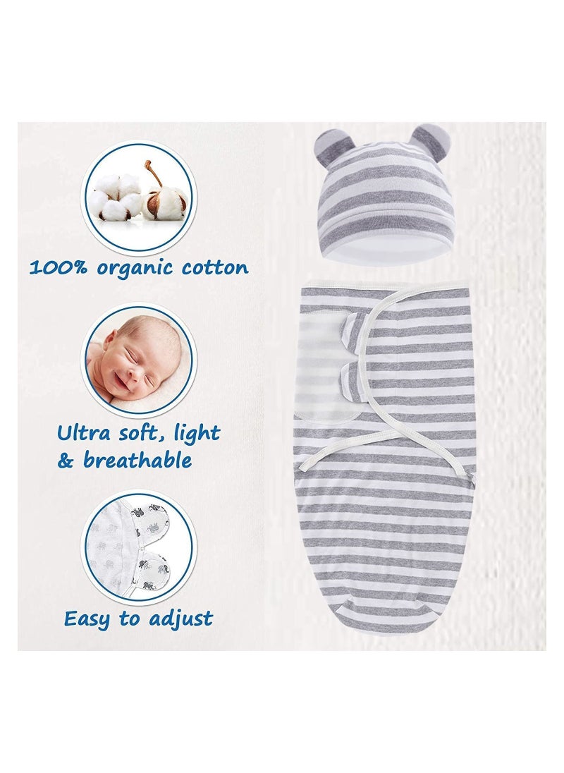 MissTiara 3 Pack Baby Swaddle Blanket Wrap for Newborn Boy & Girl, 100% Cotton Infant Adjustable Swaddling Sleep Sack, Super Soft Nursery Swaddling Blankets  - Image 5