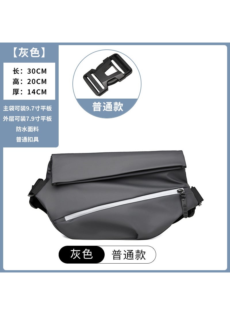 Generic - Mens messenger bag commuter casual matching chest bag new waterproof multi-compartment motorcycle riding sports backpackGray ordinary style Gray ordinary style - Image 1
