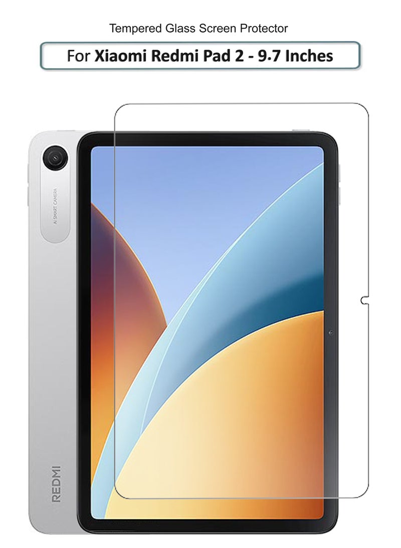 REWO Xiaomi Redmi Pad 2 - 9.7 Inches Tempered Glass Screen Protector – High Transparency, Delicate Touch, Anti-Explosion, Smooth Arc Edges, Easy Installation Screen Protector - Image 1