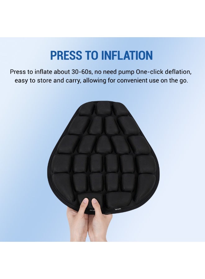 3D Motorcycle Air Seat Cushion, Pressure Relief Air Pad, Shock Absorbing Ventilation Motorcycle Air Seat Cover, Portable and Inflatable, Designed for Long Riding - Image 5