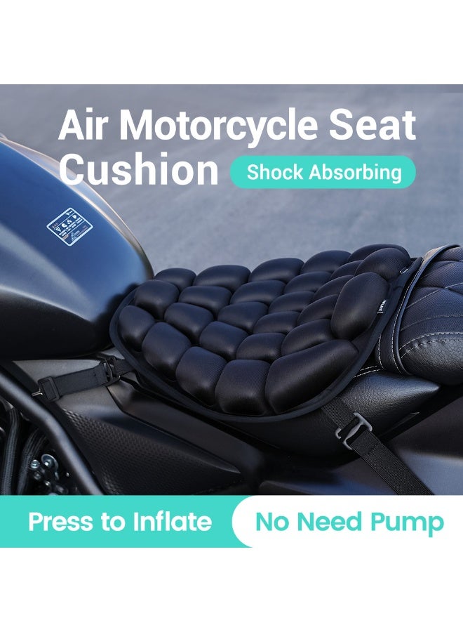 3D Motorcycle Air Seat Cushion, Pressure Relief Air Pad, Shock Absorbing Ventilation Motorcycle Air Seat Cover, Portable and Inflatable, Designed for Long Riding - Image 2