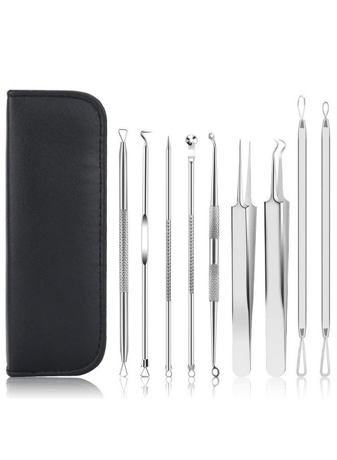 UUBAAR Pimple Popper Tool Kit, UUBAAR 9 PCS Blackhead Remover Tools with Tweezers, 16-Heads Professional Acne Zit Pimple Popper Extraction Tools, Whitehead Comedone Extractor Kit for Facial Nose - Image 1