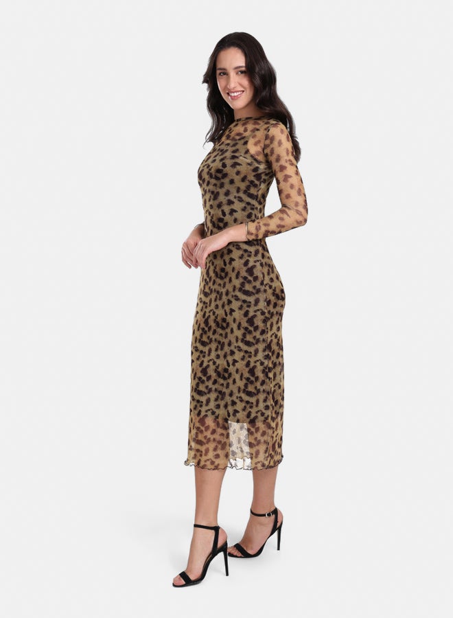 Clue Leopard Print Bodycon Dress - Image 2