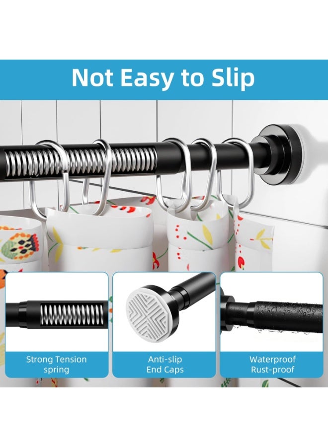 السيميا قضيب ستارة دش قابل للتعديل تلسكوبي 70-190 سم قضيب ستارة قابل للتمديد مع زنبرك مانع للانزلاق عمود دش لتعليق الملابس للحمام، نافذة، مطبخ، خزانة، سهل التركيب بدون حفر - Image 3