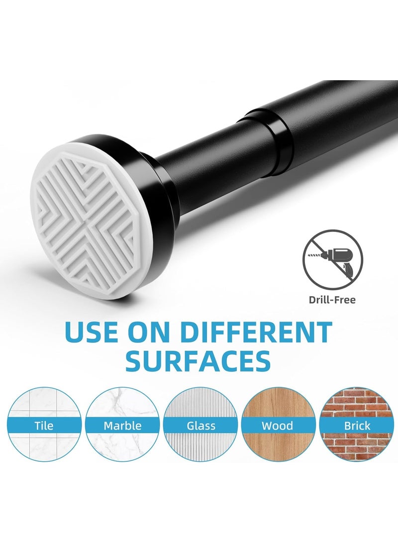 السيميا قضيب ستارة دش قابل للتعديل تلسكوبي 70-190 سم قضيب ستارة قابل للتمديد مع زنبرك مانع للانزلاق عمود دش لتعليق الملابس للحمام، نافذة، مطبخ، خزانة، سهل التركيب بدون حفر - Image 5