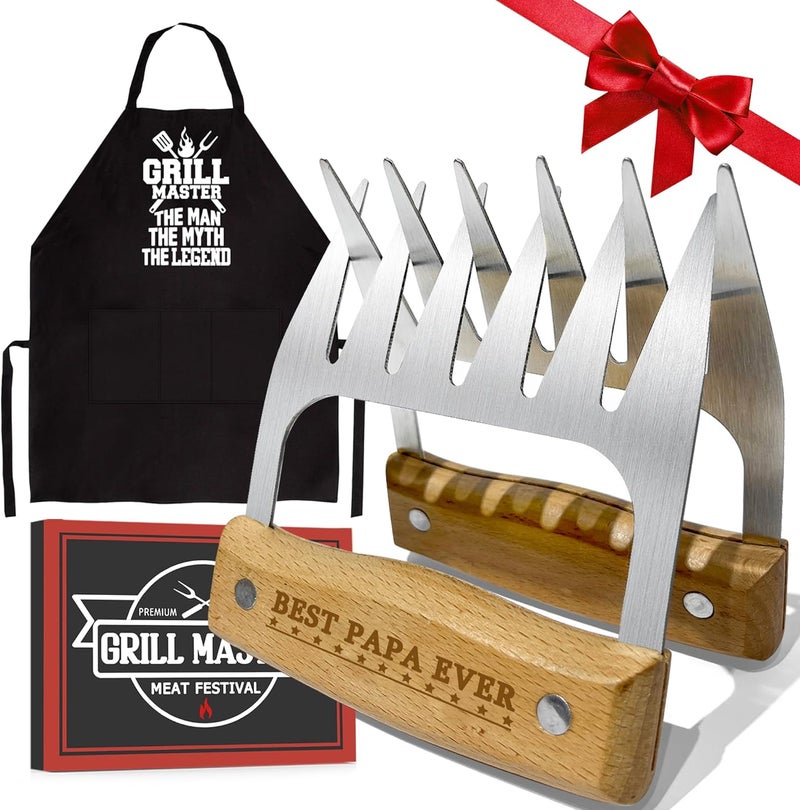 LEWARAN Papa Gifts, Fathers Day Papa Meat Claw Gifts from Grandkids, Meat Shredder Claws for Pork, Chicken BBQ Smoker Accessories for Outdoor Indoor Cooking Father's Day New Year Party - Image 1