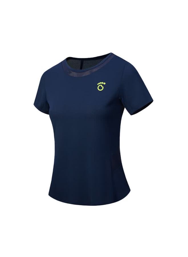 Macondo Antibacterial Short-sleeve T-shirt, Silver Ion Antibacterial, One-piece Structure, Night Running Reflective, Night Sea Blue, Women's S - Image 5