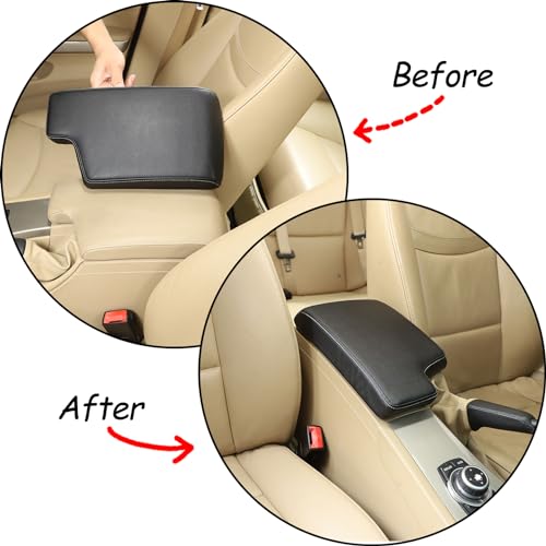 TINKI Car Armrest Box Cover for BMW 3 Series E90 E91 E92 E93 20062012 ABS Leather Center Console Cover for 318i 320i 323i 325i 328i 330i 335i Accessory Organizer Protector Black - Image 3