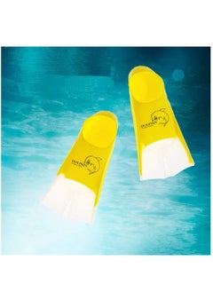 Silicone Swim Training Short Fins, Yellow/White, Size XL (42-44) - pzsku/ZFBEB732363A7782EE6B9Z/45/_/1692198896/c136c784-7d6c-4854-83db-58e8aa8a994a