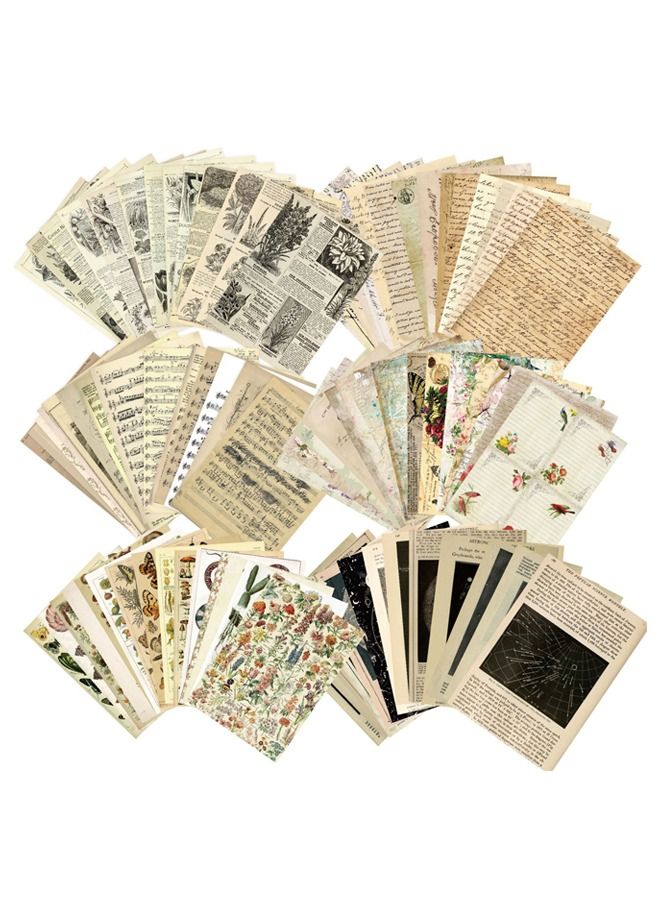 180PCS Vintage Scrapbook Paper, Multi-Style Vintage Paper with 6 Different Designs Scrapbooking Supplies, for Cardmaking Junk Journal Decorative Cardstock Background - Image 1