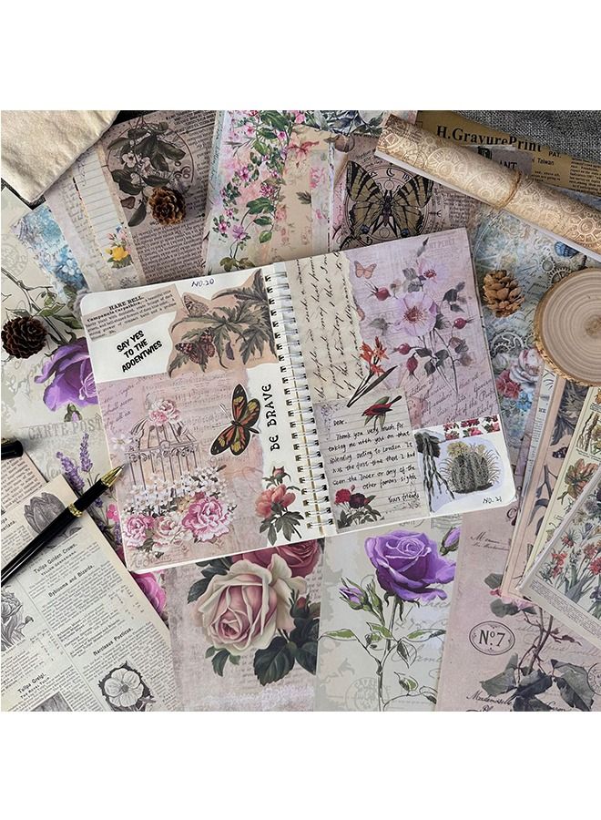 180PCS Vintage Scrapbook Paper, Multi-Style Vintage Paper with 6 Different Designs Scrapbooking Supplies, for Cardmaking Junk Journal Decorative Cardstock Background - Image 3