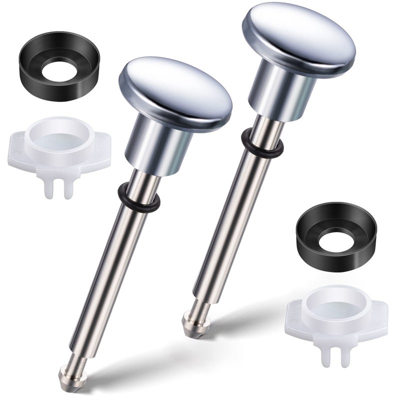 Enhon 2 Set Tub Spout Diverter Repair Kit, Includes 2 x Diverter Valve Stems, 2 x Cup Seals and 2 x Gates, Bathroom Shower Bathtub Leaky Faucet Repair Replacement Parts (Chrome,Classic) - Image 1