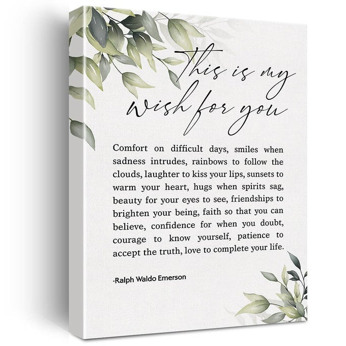 THIS IS MY WISH FOR YOU CANVAS WALL ART MOTIVATIONAL QUOTE CANVAS PRINT ARTWORK POSITIVE LITERARY CANVAS PAINTING OFFICE HOME WALL DECOR FRAMED GIFT 12X15 INCH