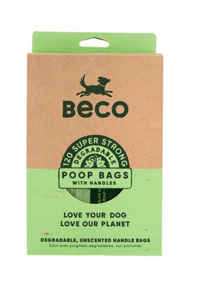 Beco Pets Large Pet Poo Bags With Handle Cover 120pcs 33X18Cm - Image 1