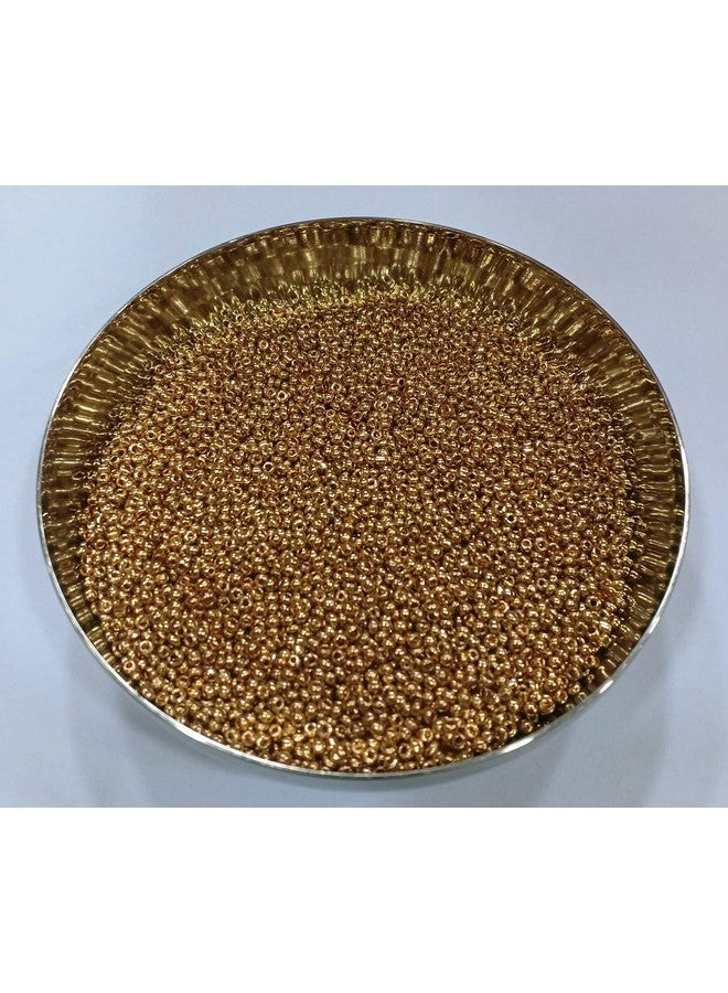 The Unique ® Astar (Original) Glass Seed Beads Or Sugar Beads Unigold/Dull Gold Colour Pack of 100 Grams for Embroidery Aari/Maggam Work, Also for Crafts & Jewellery, DIY Kit. - Image 3