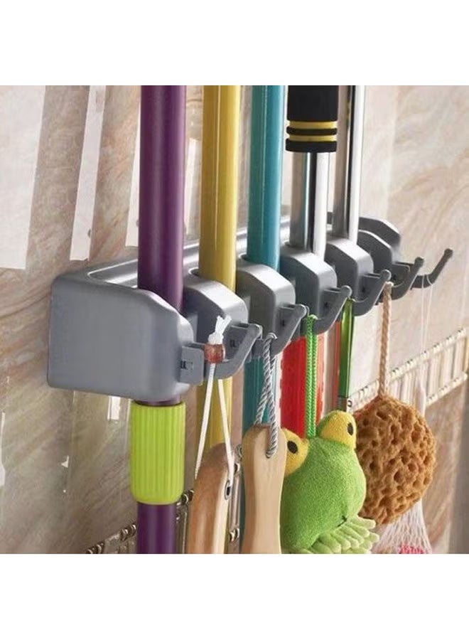 Genaric حامل مكانس ومماسح حائطي بخمس فتحات - تنظيف منظم! - Image 1