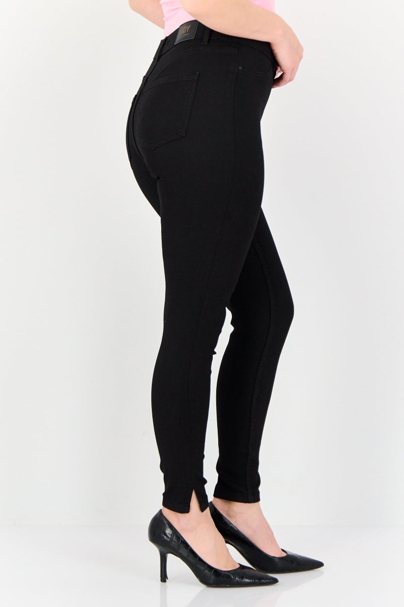JDY Women Regular Fit Washed Stretchable Jeans, Black - Image 2