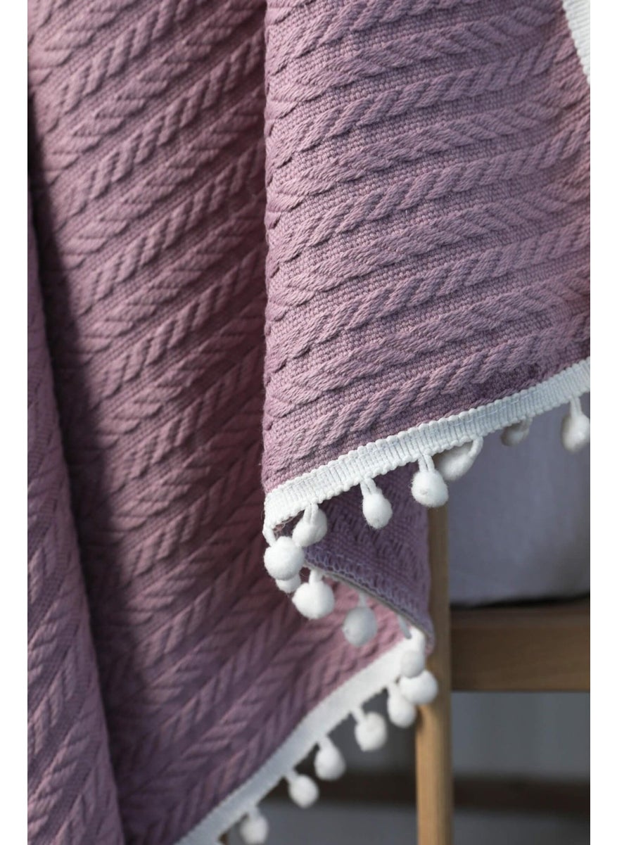 Favora - 100% Cotton Cherry Baby Blanket - Lilac - Image 1