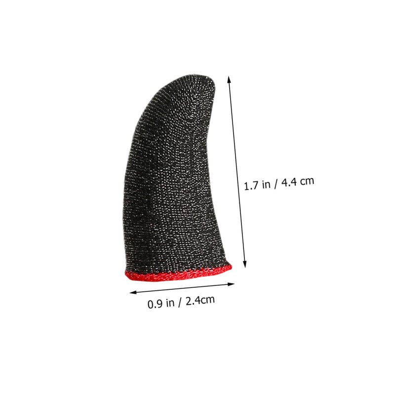 10Pcs Black Red Trim Breathable Thin Finger Sleeves For Gaming Wear Resistant Sweat Touchscreen Compatible - Image 3