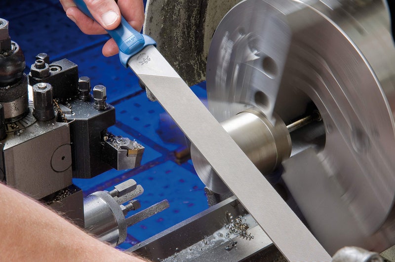 Pferd - 11135P PFERD Flat Hand File with Handle, American Pattern, Chip Breaking, Rectangular, #0 Coarseness, 10" Length, 31/32" Width, 1/4" Thickness - Image 2